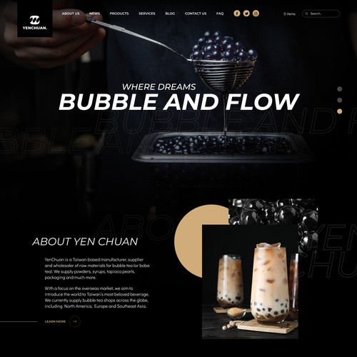 Bubble tea supplier website.