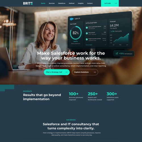 BRITE — Salesforce Consultancy Homepage Design
