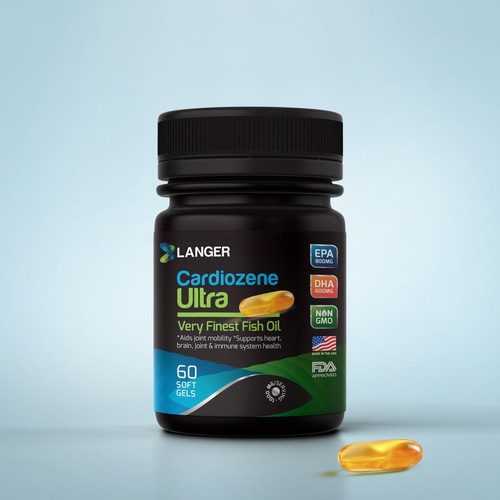 Langer Fish Oil Supplement Black