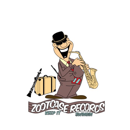  Zootcase records looking retro, bold and stand outJazz Mascot design