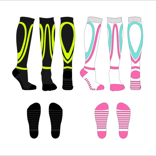 Design of sport compression socks 