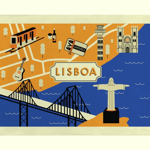 Illustrated Lisbon map