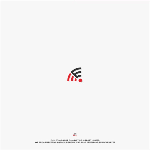 "E" logo design communication