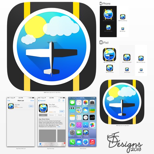 iOS7 Theme App Icon for Aviation Weather App