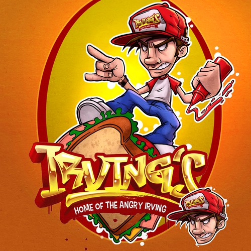 The Angry Irving mascot design