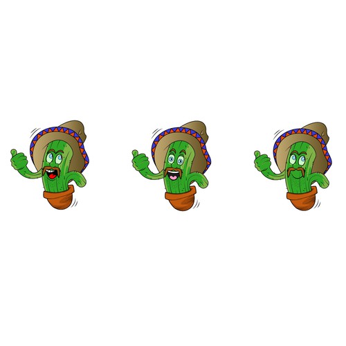 Cactus cartoon logo ontwerp.