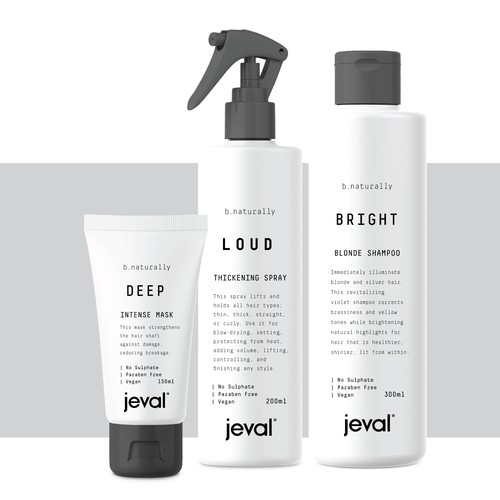 Leading Hair Styling product range needs new minimal style packaging