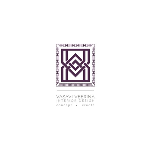 Create the next logo for Vasavi Veerina Interior Design