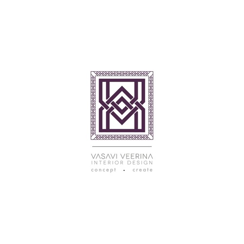 Create the next logo for Vasavi Veerina Interior Design
