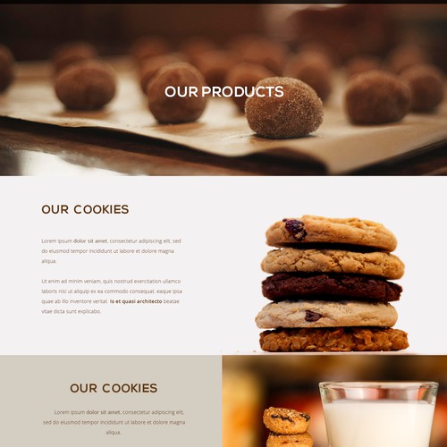 Website for a startup modern cookie company