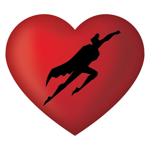 Heart Super Hero Logo