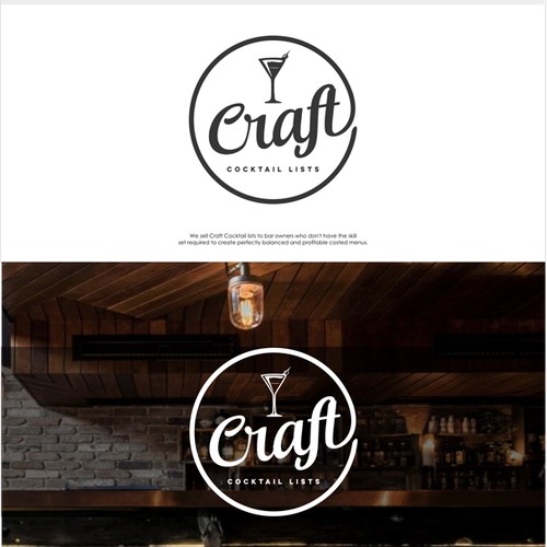 Create a logo for an online business selling Craft Cocktail Menus to bar owners.