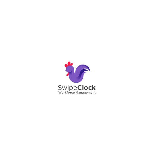 modern logo rooster for SwipeClock