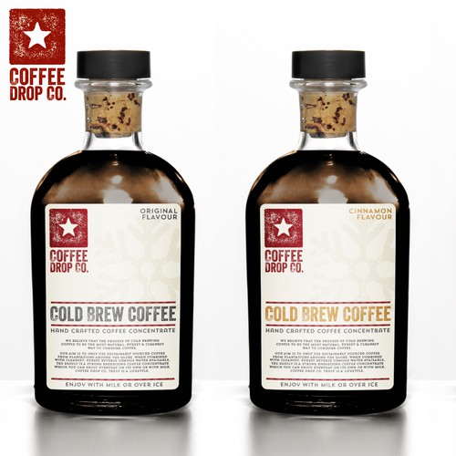 Packaging label required for Coffee Drop Co. a cold brew coffee company in Bondi