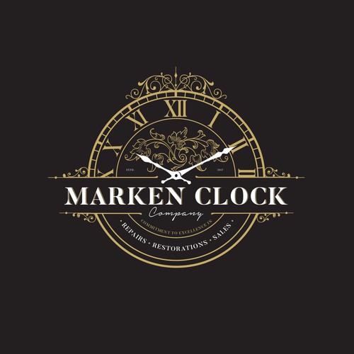 Concept logo clock company