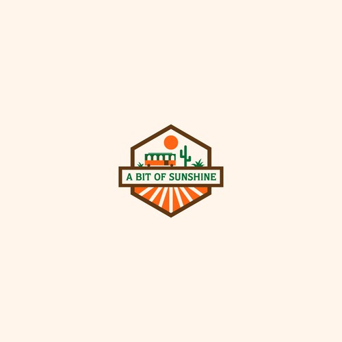Logo for a business in a vintage trolley 