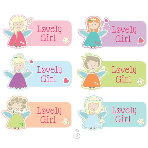A set of children's fairy labels