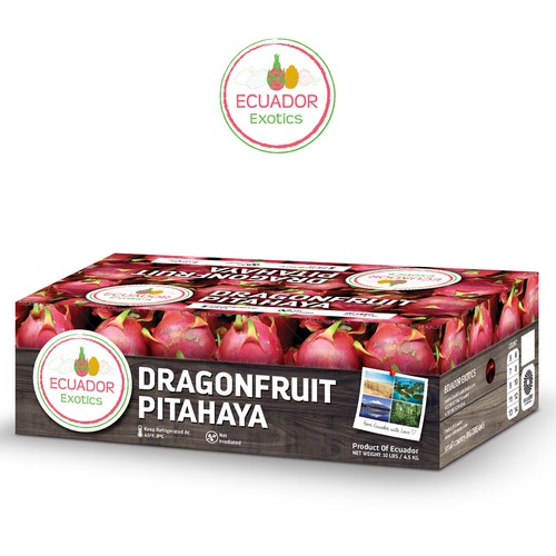 Packaging design for Ecuador Exotics Dragon Fruit