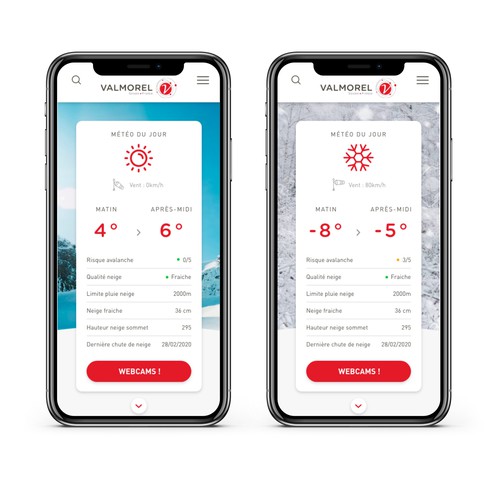 Mobile version for a French ski resort