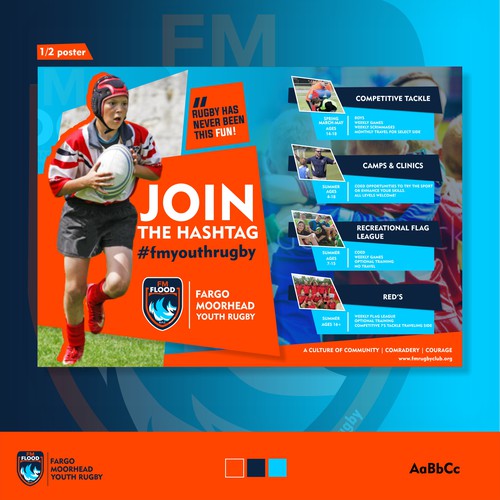 Poster design for a rugby team