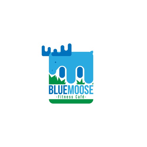 Create a Restaurant Logo for the Blue Moose Cafe