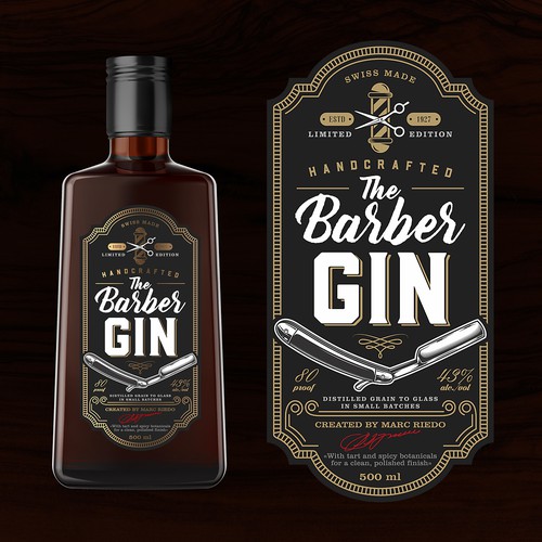 Label The Barber Gin (Swiss)