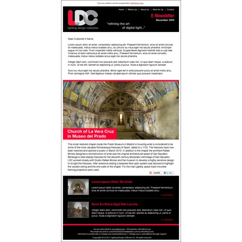 Amazing email Newsletter for Lighting Design company