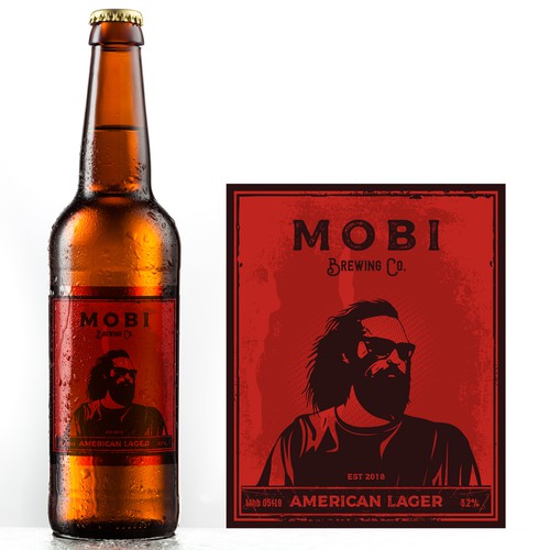 Beer label for Mobi Brewing Co.