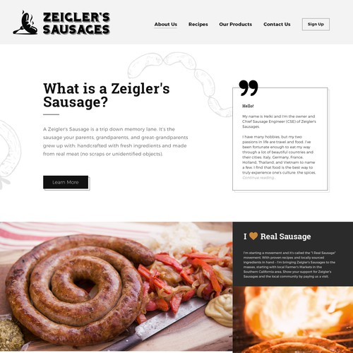 New website design for Zeigler's Sausages 