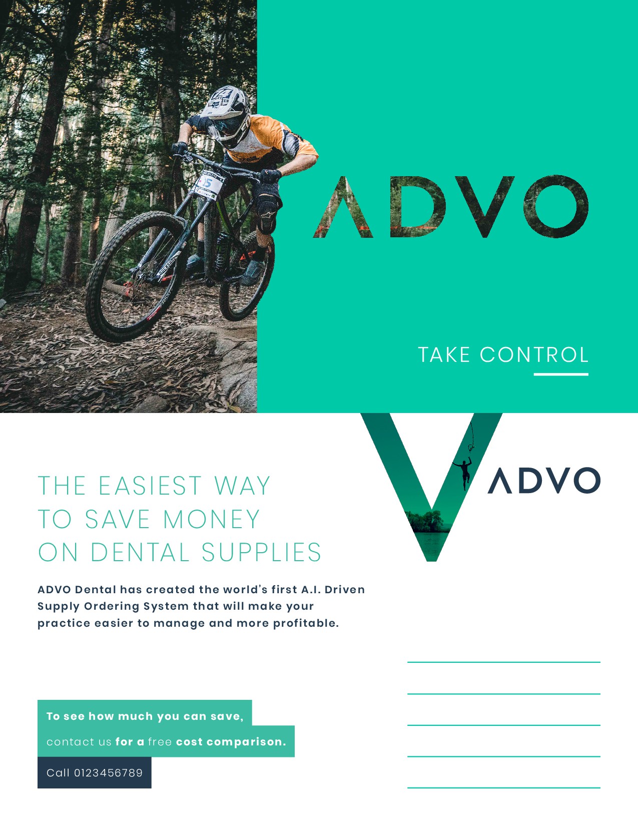 Create a direct mail post card promoting software to dentists