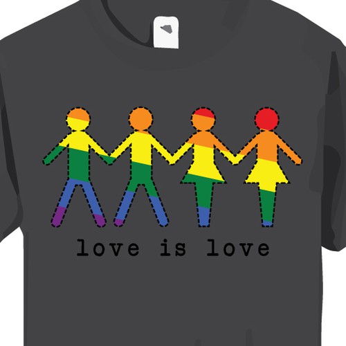 Simple bright shirt design celebrating love