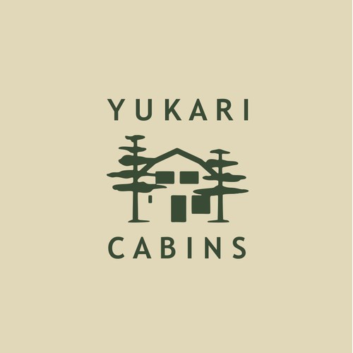 Logo concept for forest cabin rentals