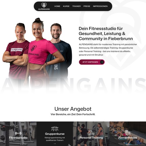 Premium One-Page Website Design for Health Fitness Studio