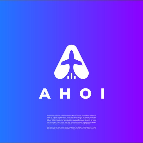 AHOI logo | Plane Logo | Travel logo | Passport logo | Apps logo | Icon Design
