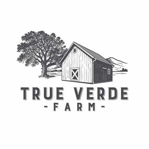 Rustic Vintage Farm Logo for True Verde Farm