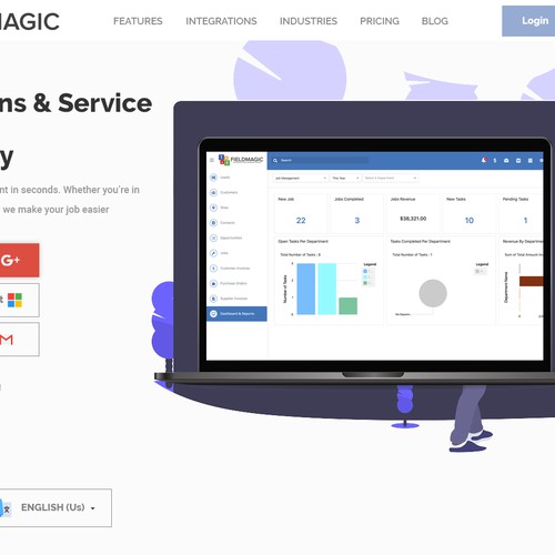 Fieldmagic landing page design