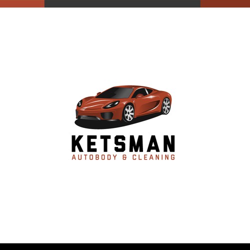 Cool realistic concept car presentation for Ketsman autobody and cleaning.