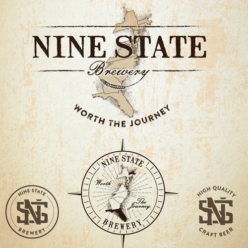 Logo design for "Nine State Brewery".