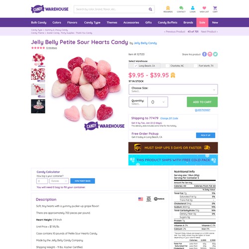 Candy eCommerce site redesign