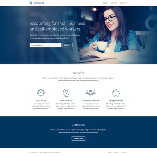 Novarius Landing Page