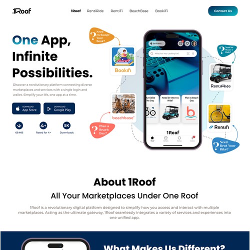 Finalist Concept: Website Redesign for 1Roof Lifestyle Marketplace App