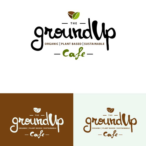 Logo concept for organic, plant based & sustainable cafe