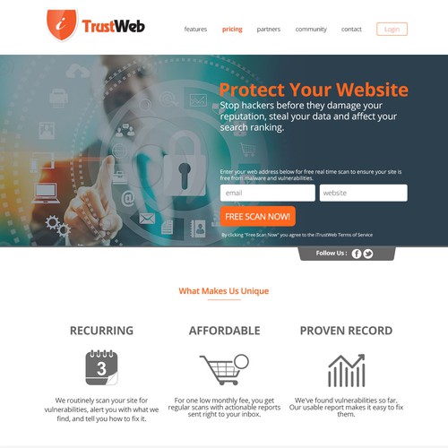 Creative website design for web security service company!
