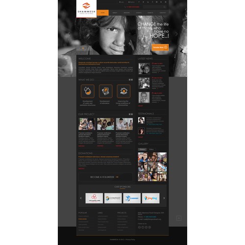 Create the Responsive Web Design for the future website of the NGO SHAMMESH