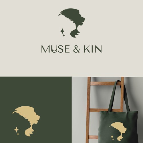 Interiors company logo available for sale.  Mustang lion illustration 