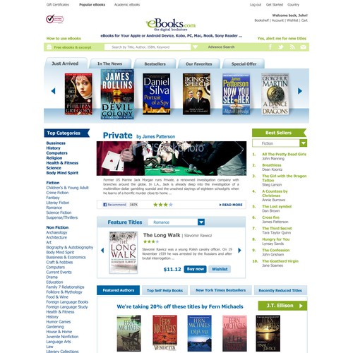 Redesign the eBooks.com homepage