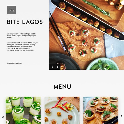 Home Page Concept for Bite Lagos