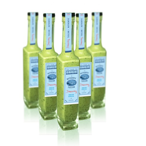 Salad Dressing Label Design Light Blue