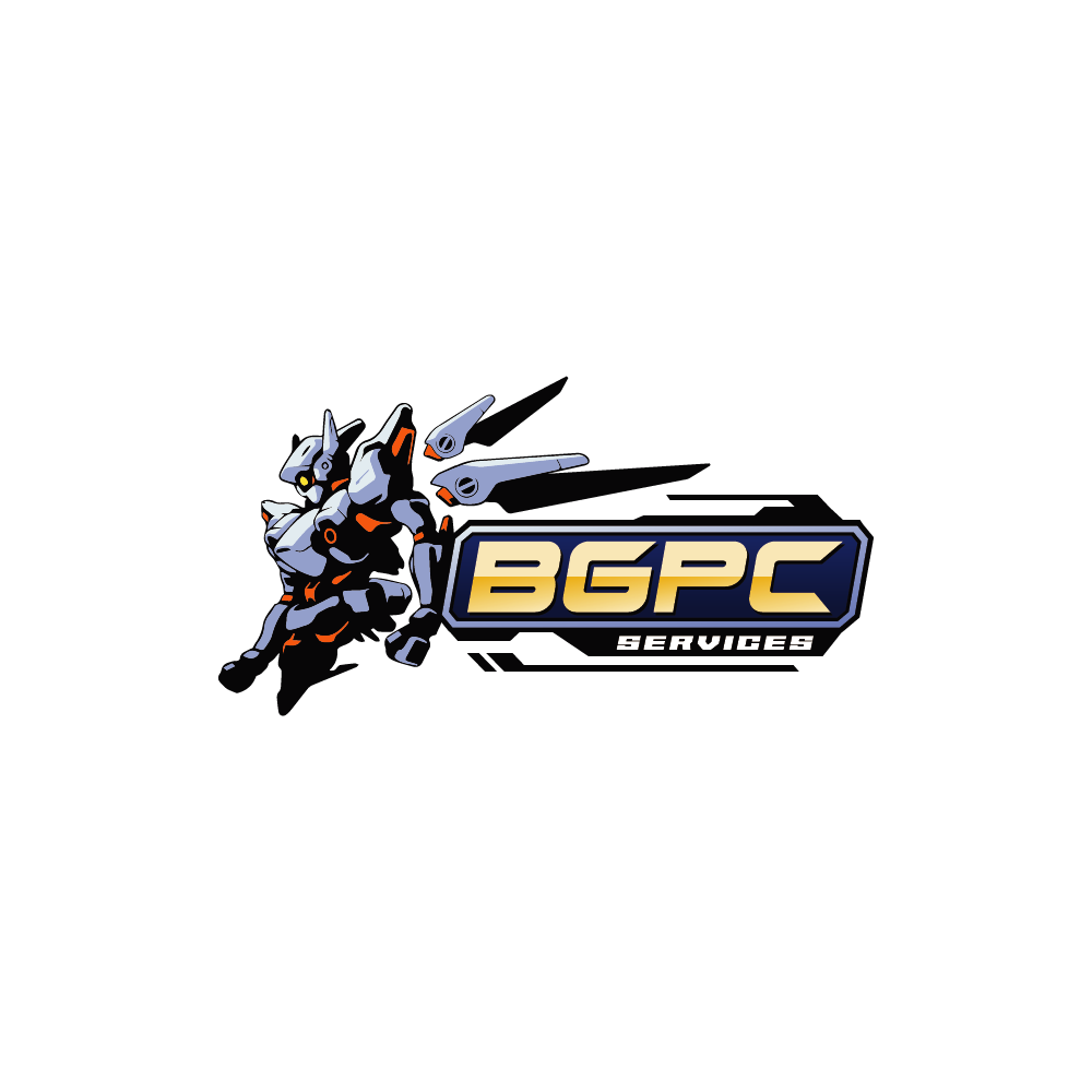 Anime mech-like design for computer/phone repair shop. Appeal to gamers and geek scene