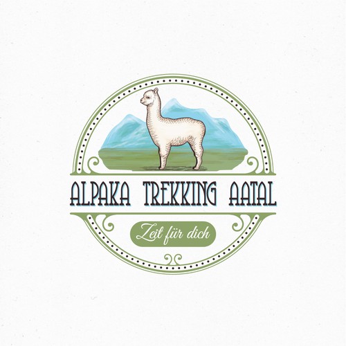 Logo for a company that does trekking with alpacas